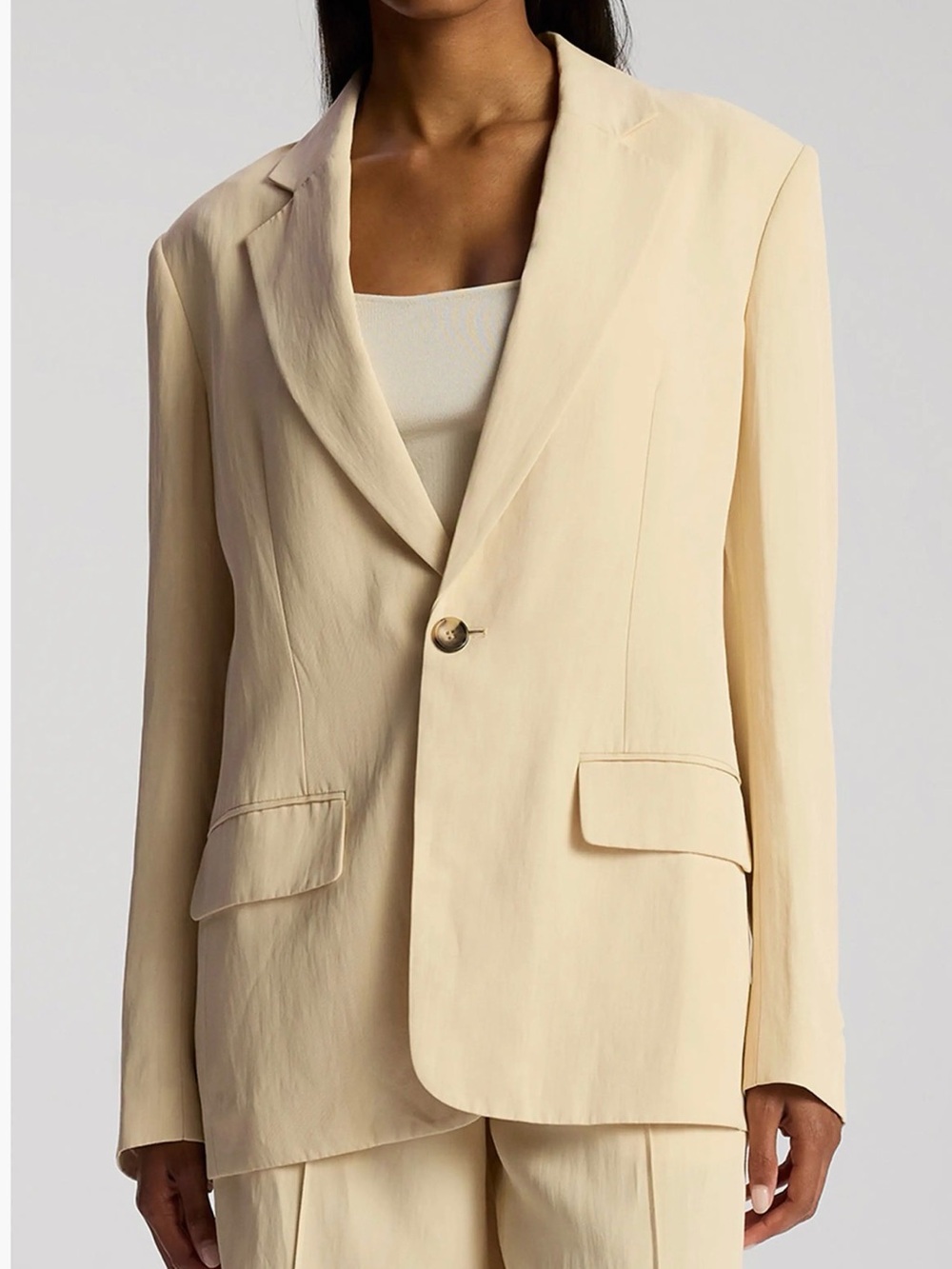 A.L.C. Arlo ll Cream Single-Button Blazer